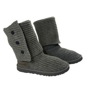 Ugg Classic Cardy 5819 Gray Knit Boots Sz 9